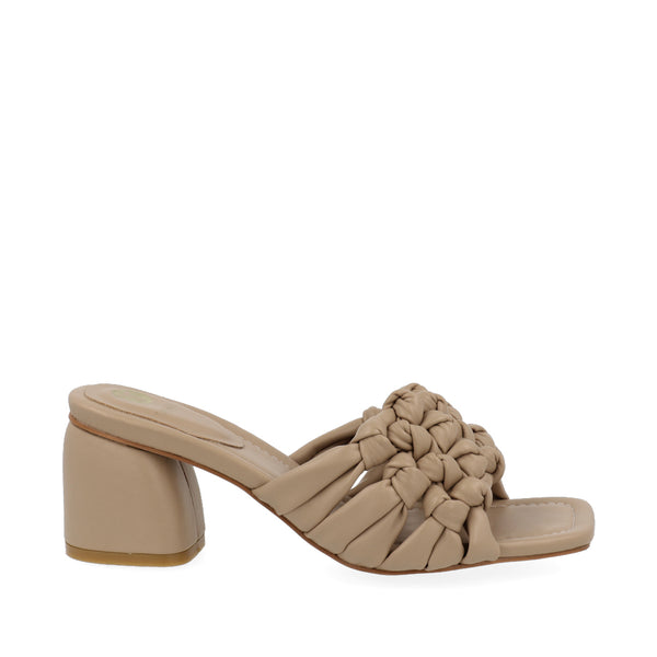 Sandalia de tacón color Nude para Mujer