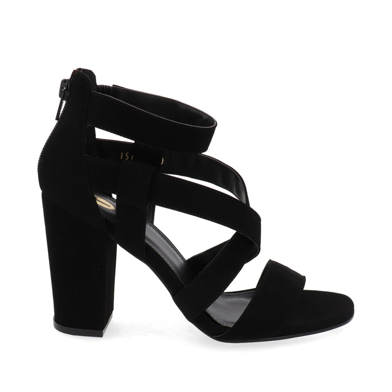 Sandalia de tacón estilo casual Trender para Mujer color Negro