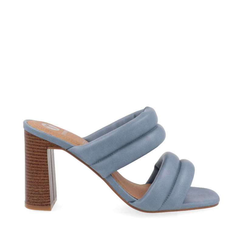 Sandalia de tacón Color Azul con Tacón Medio para Mujer