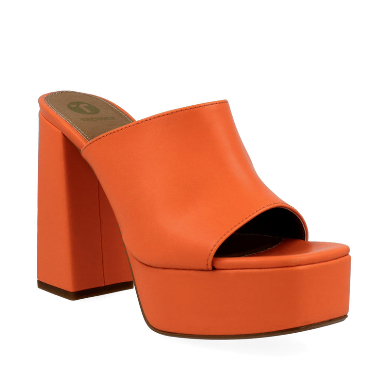 Sandalia de tacón estilo Casual color Naranja para Mujer