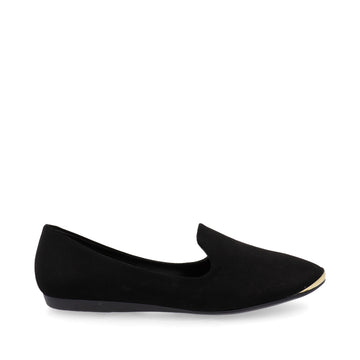 Balerina Color Negro con Detalle Metalico para Mujer
