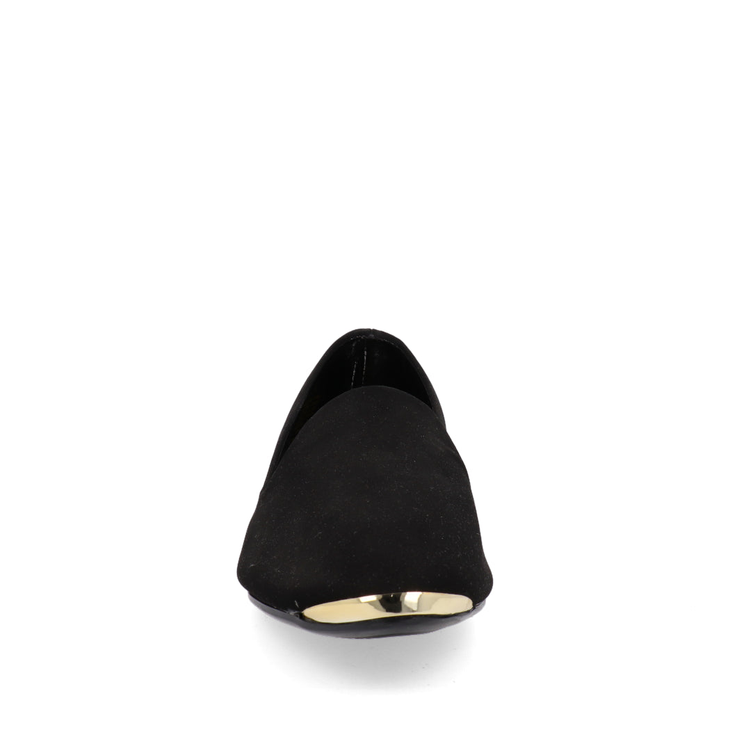 Balerina Color Negro con Detalle Metalico para Mujer