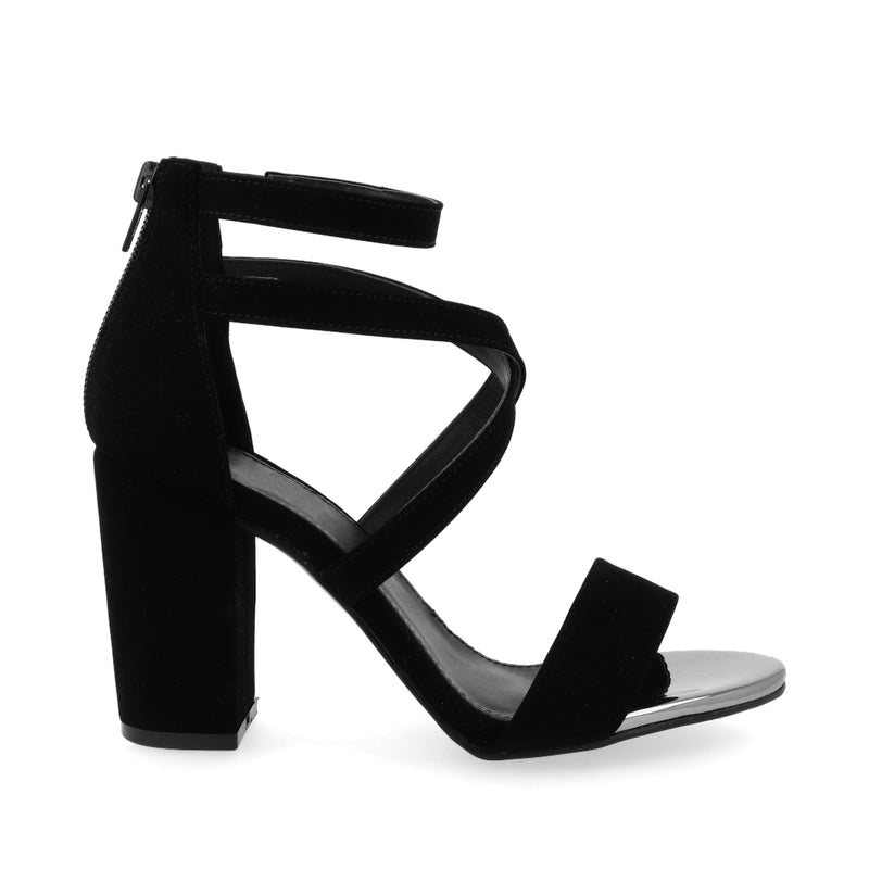 Sandalia de tacón Trender Color Negro para Mujer
