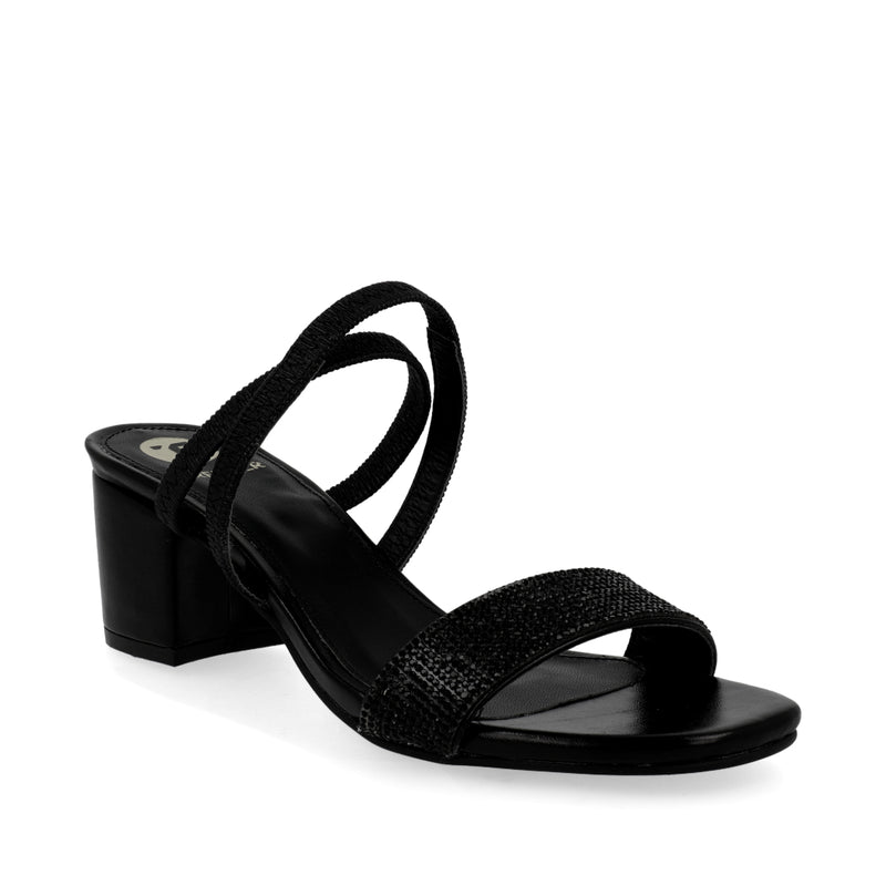 Sandalia de tacón bajo Trender Color Negro para Mujer