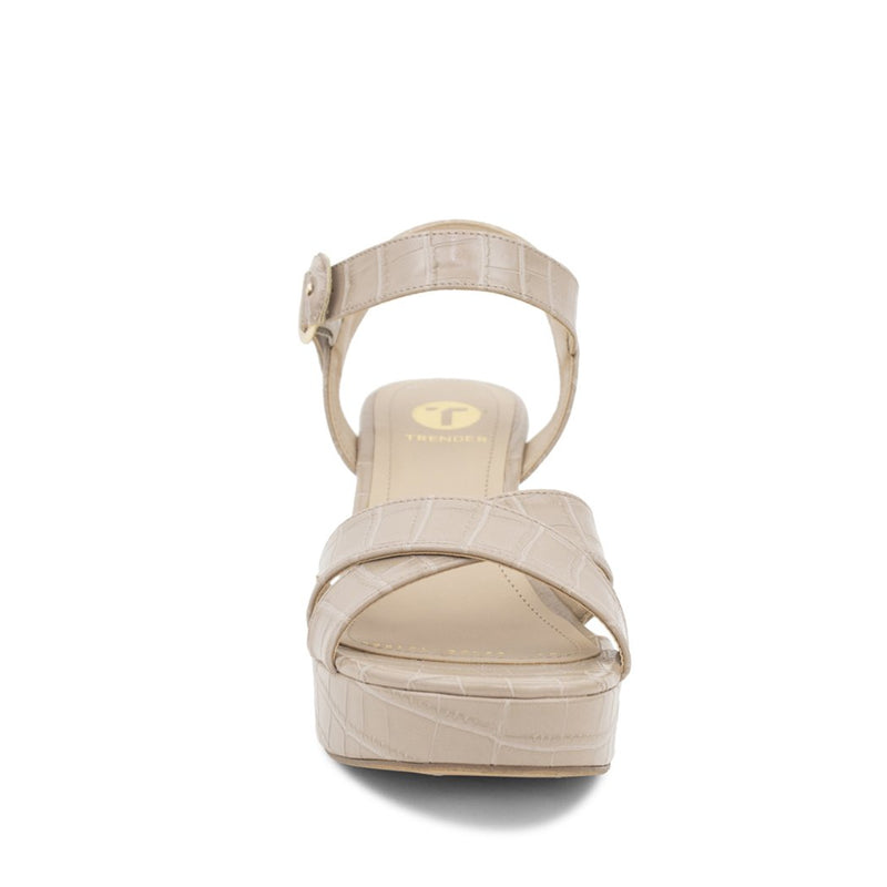 Sandalia de tacón Trender Color beige para mujer