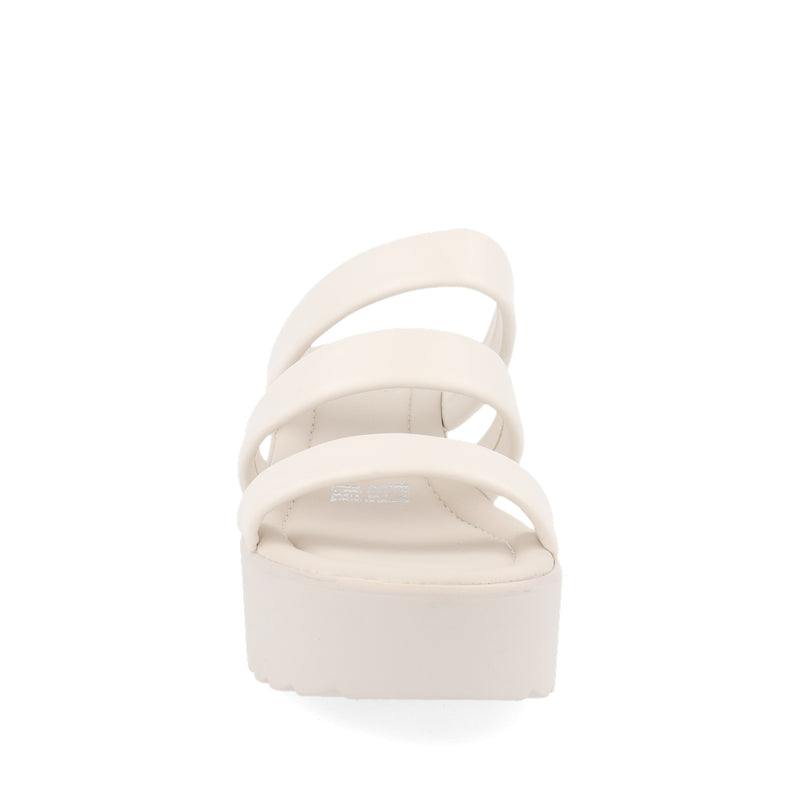 Sandalia Alta Color Latte con Varias Correas para Mujer