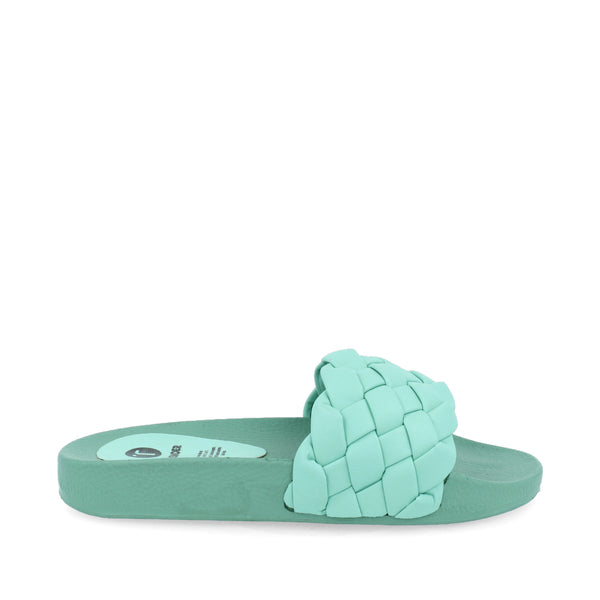 Sandalia Baja Color Menta Tejida para Mujer