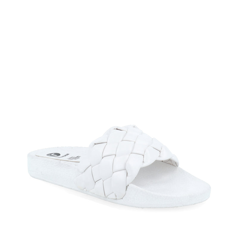Sandalia Baja Color Blanco Tejida para Mujer