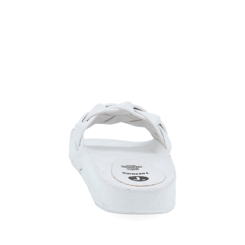 Sandalia Baja Color Blanco Tejida para Mujer